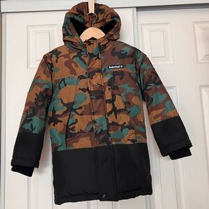 Timberland Camouflage Puffer Jacket Coat size XS 5/6
